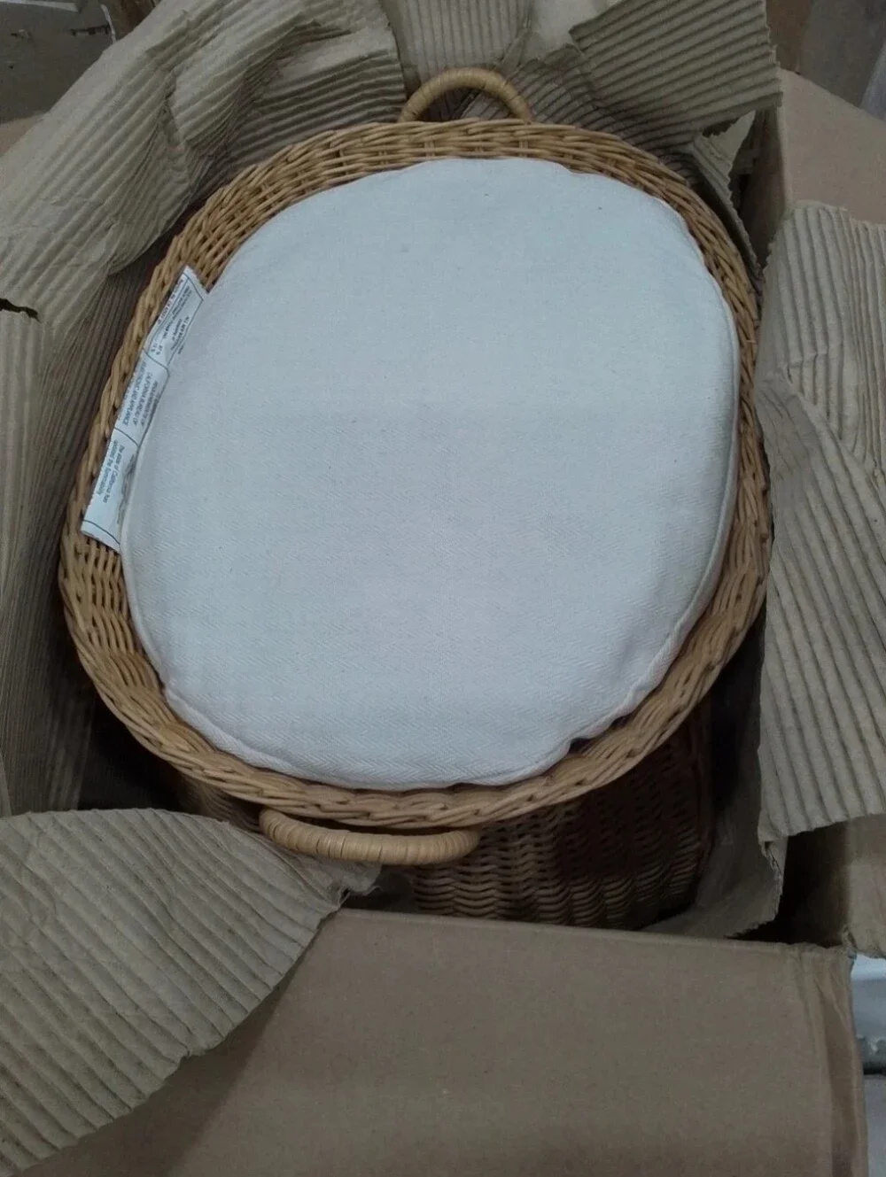 Wicker Cat House with Cushions - Natural Rattan